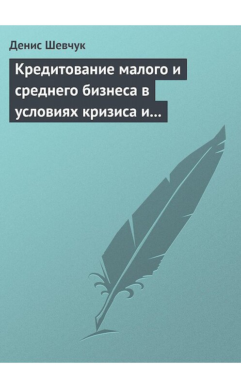 Обложка книги «Кредитование малого и среднего бизнеса в условиях кризиса и финансовой нестабильности» автора Дениса Шевчука.