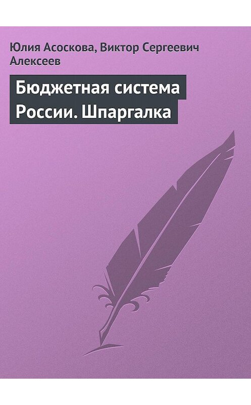 Обложка книги «Бюджетная система России. Шпаргалка» автора  издание 2009 года.