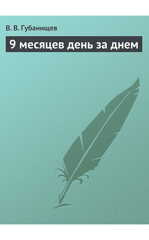 Обложка книги «9 месяцев день за днем» автора В. Губанищева издание 2013 года.