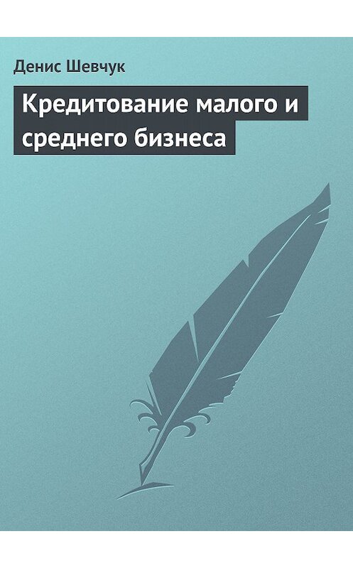 Обложка книги «Кредитование малого и среднего бизнеса» автора Дениса Шевчука.