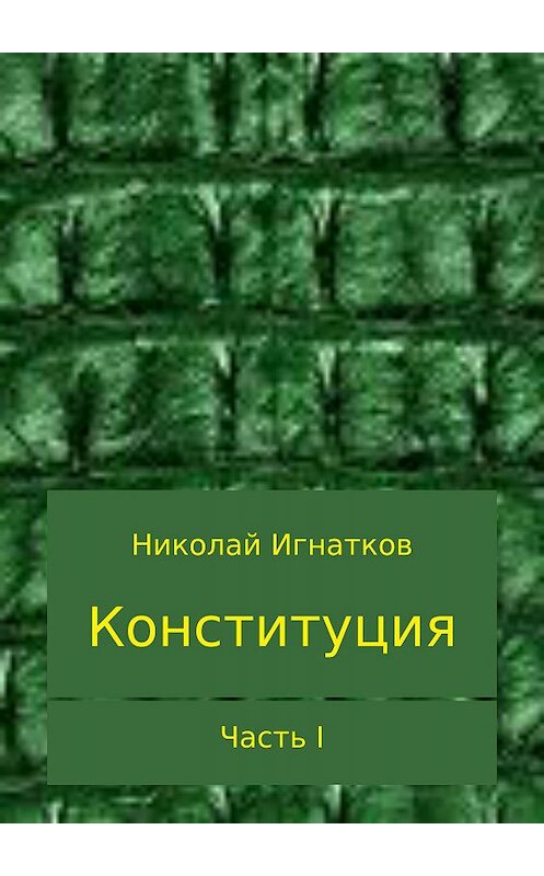 Обложка книги «Конституция. Часть I» автора Николая Игнаткова издание 2017 года.