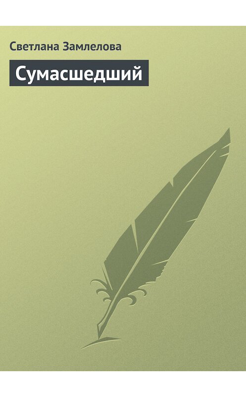 Обложка книги «Сумасшедший» автора Светланы Замлеловы.