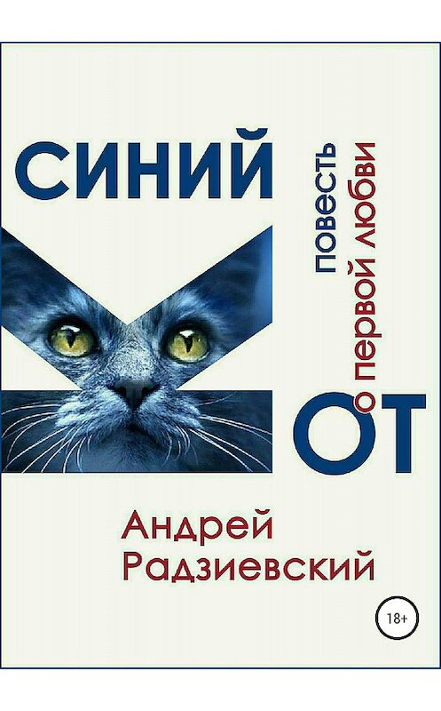 Обложка книги «Синий кот. Повесть о первой любви» автора Андрея Радзиевския издание 2018 года.