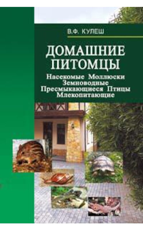 Обложка книги «Домашние питомцы: Насекомые. Моллюски. Земноводные. Пресмыкающиеся. Птицы. Млекопитающие» автора Виктора Кулеша издание 2009 года. ISBN 9789850616418.