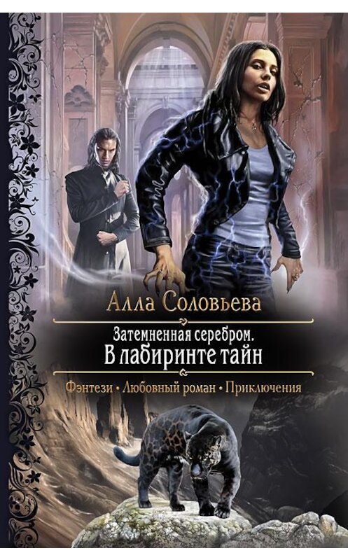 Обложка книги «Затемненная серебром. В лабиринте тайн» автора Аллы Соловьёвы издание 2013 года. ISBN 9785992215625.