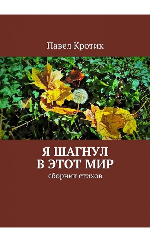 Обложка книги «Я шагнул в этот мир. Сборник стихов» автора Павела Кротика. ISBN 9785448508592.