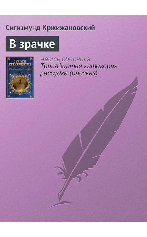 Обложка книги «В зрачке» автора Сигизмунда Кржижановския издание 2006 года. ISBN 5699187987.