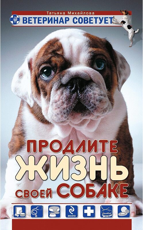 Обложка книги «Ветеринар советует. Продлите жизнь своей собаке» автора Татьяны Михайловы издание 2010 года. ISBN 9785699383610.