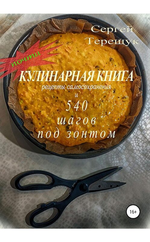Обложка книги «Почти кулинарная книга с рецептами самосохранения и 540 шагов под зонтом» автора Сергея Терещука издание 2020 года. ISBN 9785532035881.