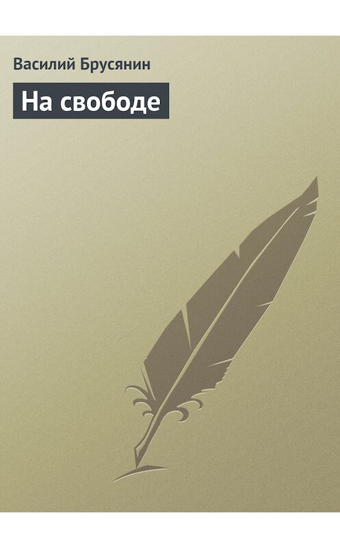 Обложка книги «На свободе» автора Василия Брусянина.