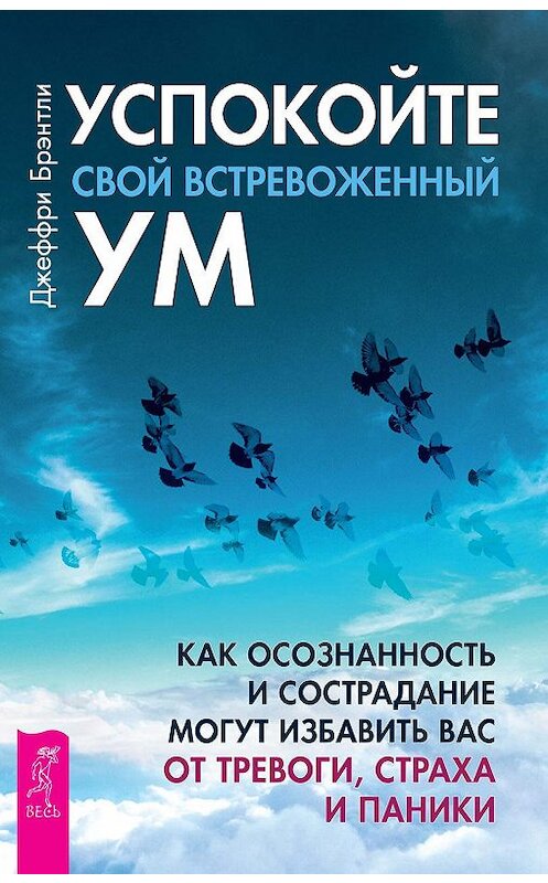 Обложка книги «Успокойте свой встревоженный ум. Как осознанность и сострадание могут избавить вас от тревоги, страха и паники» автора Джеффри Брэнтли издание 2019 года. ISBN 9785957334491.
