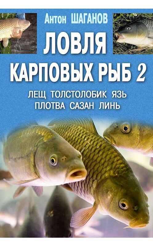 Обложка книги «Ловля карповых рыб – 2» автора Антона Шаганова издание 2012 года.