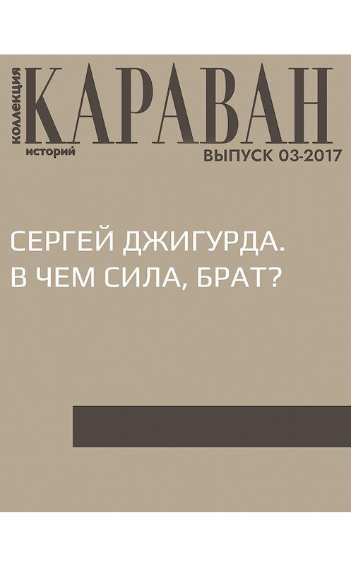 Обложка книги «Сергей Джигурда. В чем сила, брат?» автора Ириной Зайчик.