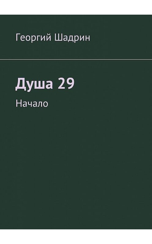 Обложка книги «Душа 29. Начало» автора Георгия Шадрина. ISBN 9785448563140.