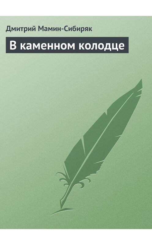 Обложка книги «В каменном колодце» автора Дмитрия Мамин-Сибиряка.