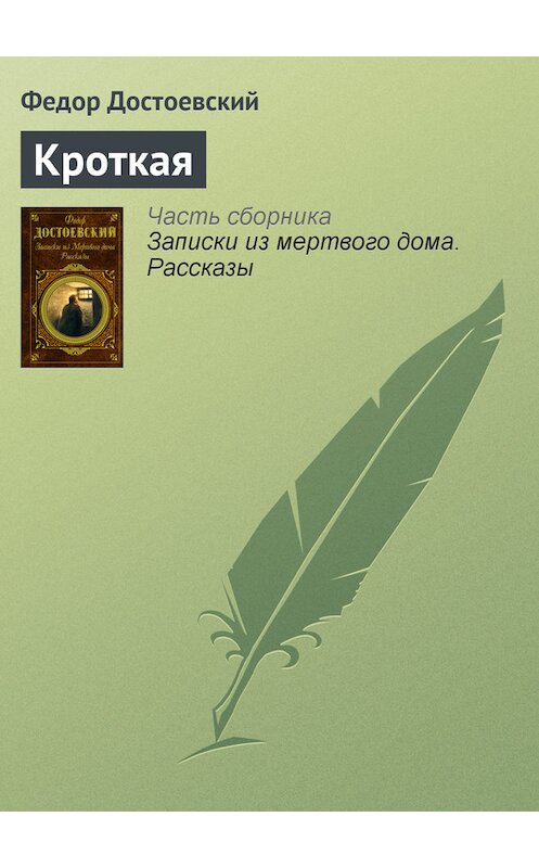 Обложка книги «Кроткая» автора Федора Достоевския издание 2005 года. ISBN 5699140411.