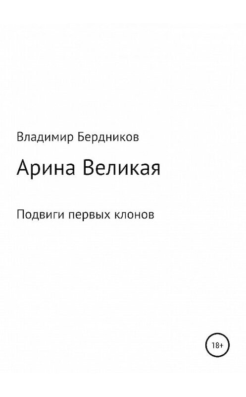 Обложка книги «Арина Великая» автора Владимира Бердникова издание 2019 года.