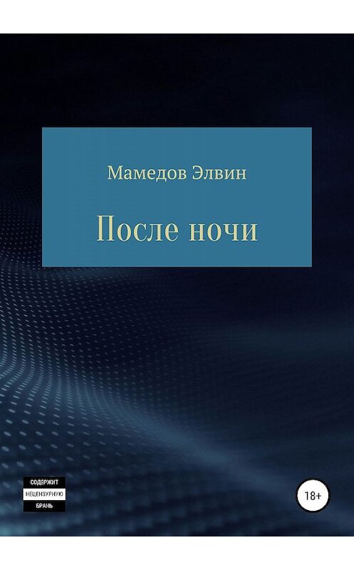 Обложка книги «После ночи» автора Мамедова Элвина издание 2019 года.