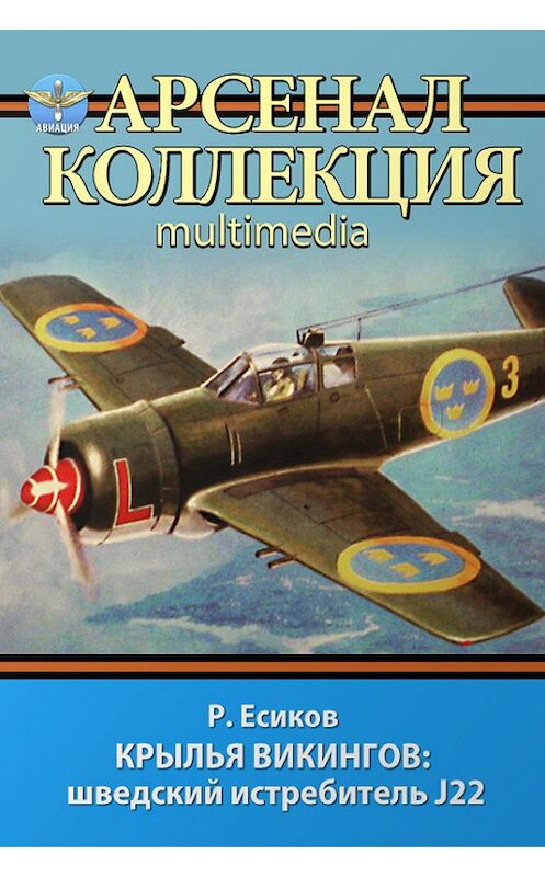 Обложка книги «Крылья викингов: шведский истребитель J22» автора Романа Есикова. ISBN 9785995506126.