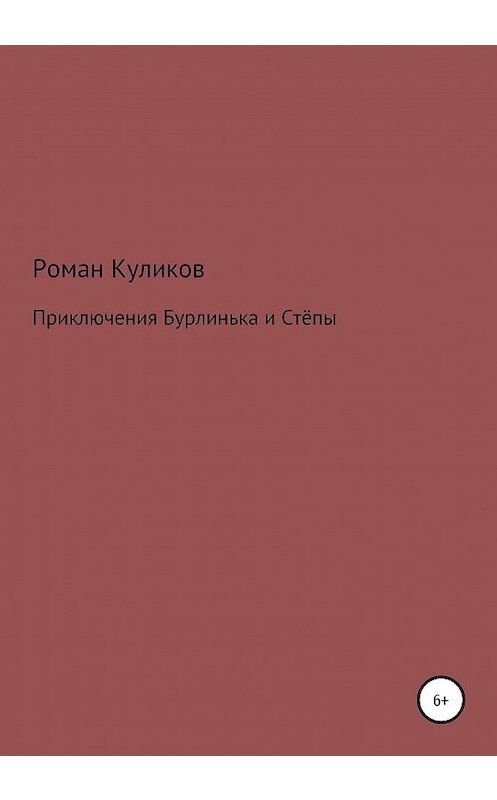 Обложка книги «Приключения Бурлинька и Стёпы» автора Романа Куликова издание 2019 года.