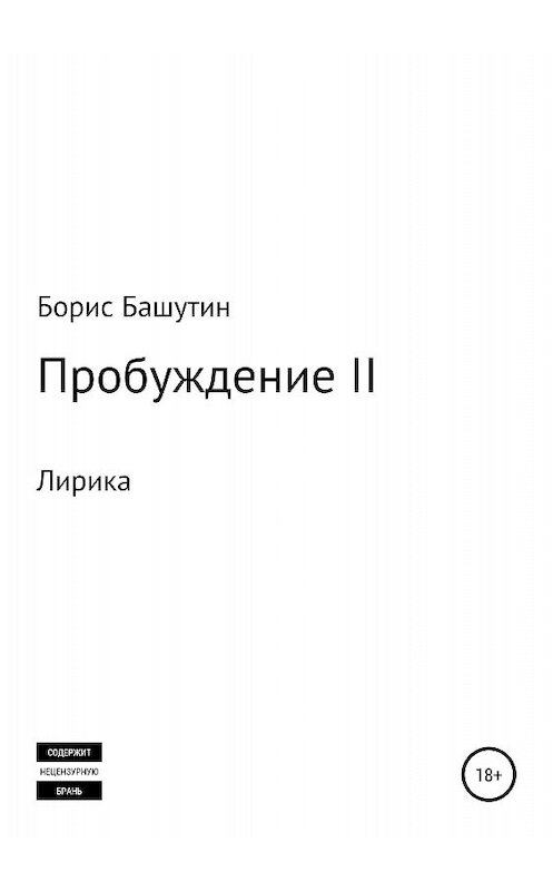 Обложка книги «Пробуждение II» автора Бориса Башутина издание 2018 года.