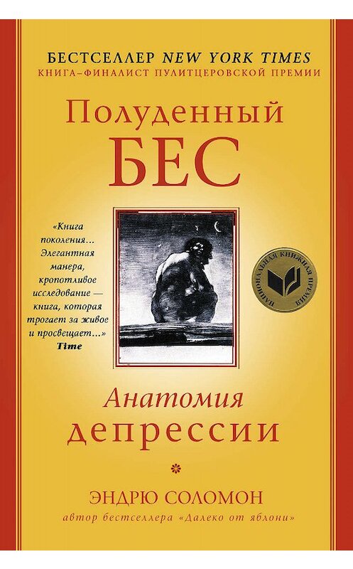 Обложка книги «Полуденный бес. Анатомия депрессии» автора Эндрю Соломона издание 2019 года. ISBN 9785171121488.