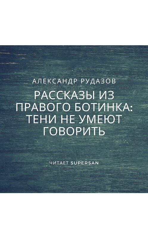 Обложка аудиокниги «Тени не умеют говорить» автора Александра Рудазова.