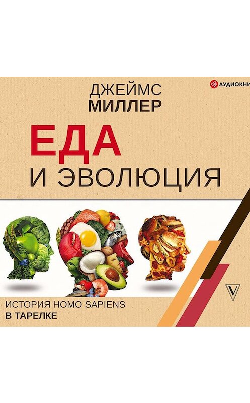 Обложка аудиокниги «Еда и эволюция. История Homo Sapiens в тарелке» автора Джеймса Миллера.