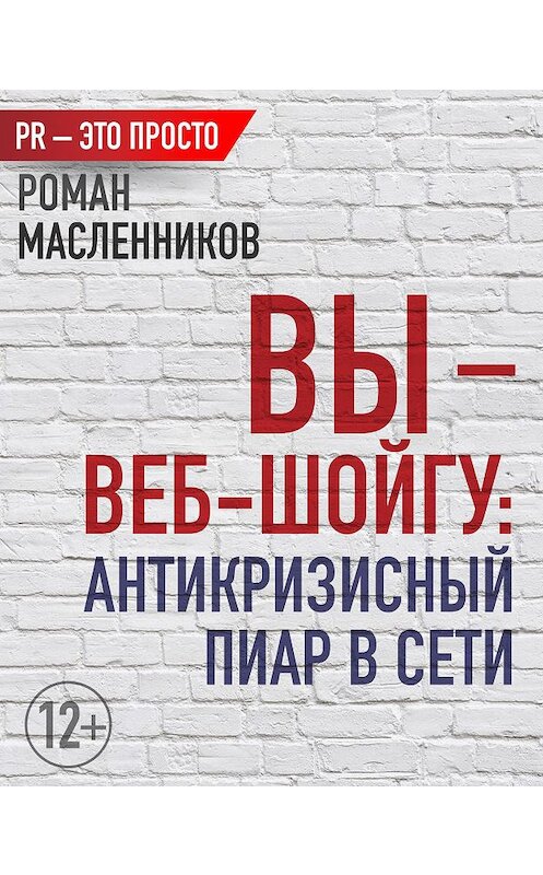 Обложка книги «Вы – веб-Шойгу: Антикризисный пиар в Сети» автора Романа Масленникова издание 2013 года.