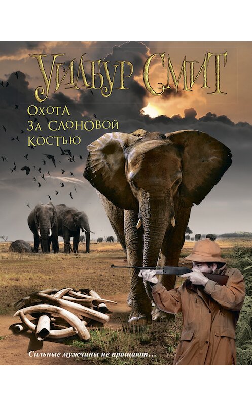 Обложка книги «Охота за слоновой костью» автора Уилбура Смита издание 2014 года. ISBN 9785170802128.